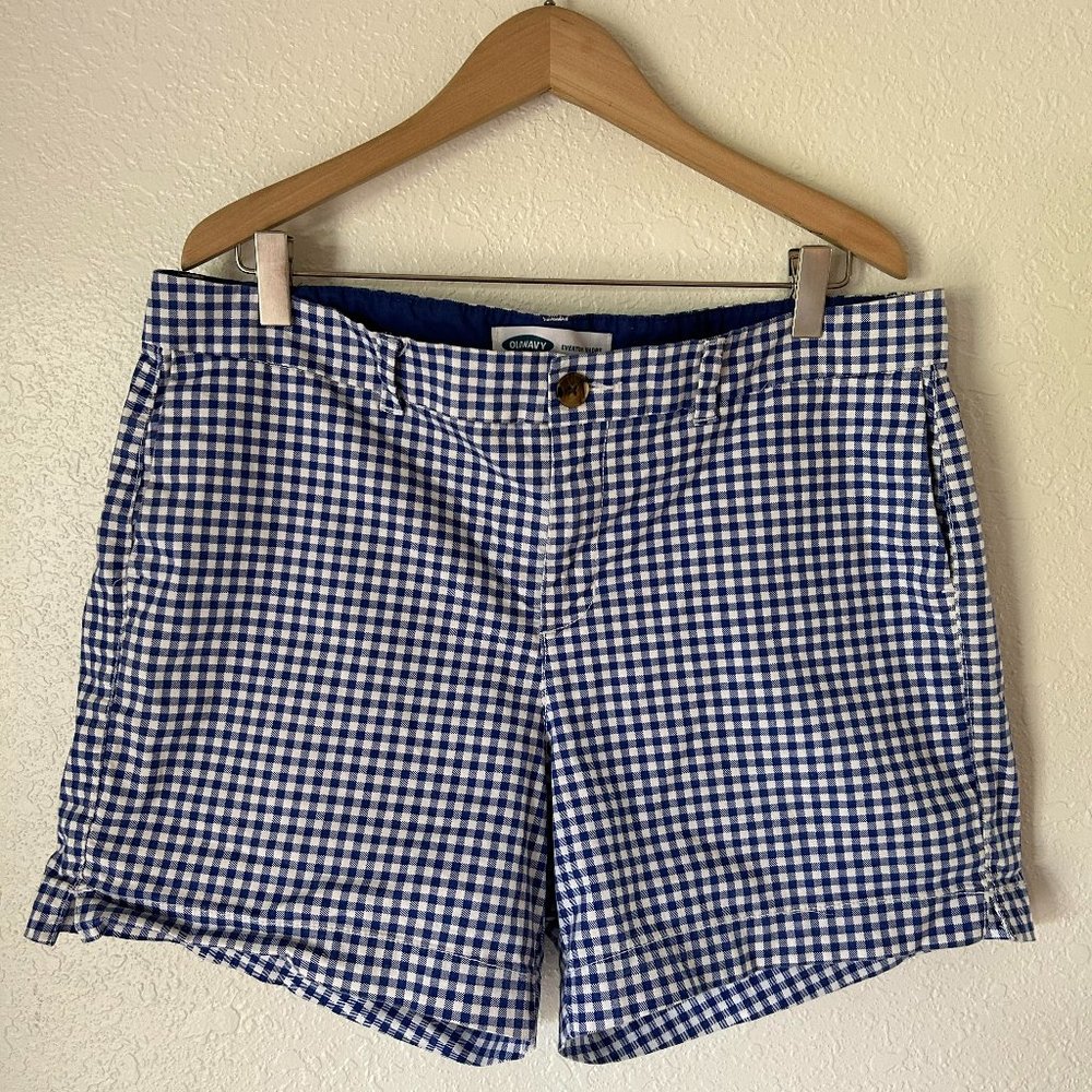 Old Navy Everyday Shorts Navy Gingham 14